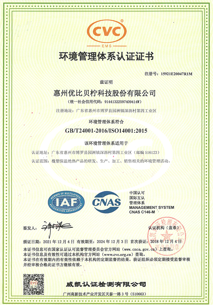  ISO Environmental Management System Certification 